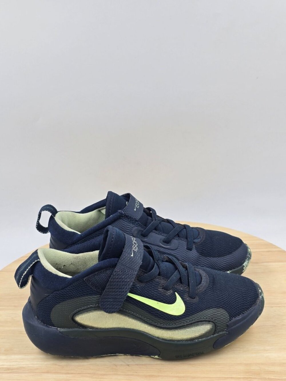 Nike IsoFly Armory Navy Barely Volt (PS) Basketball Lifestyles shoes sz 13
